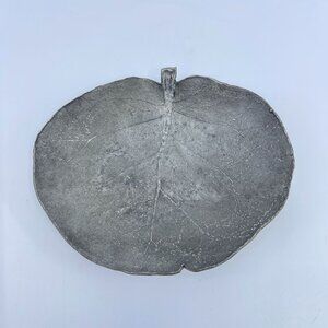 vintage don drumm pewter aspen leaf trinket dish signed